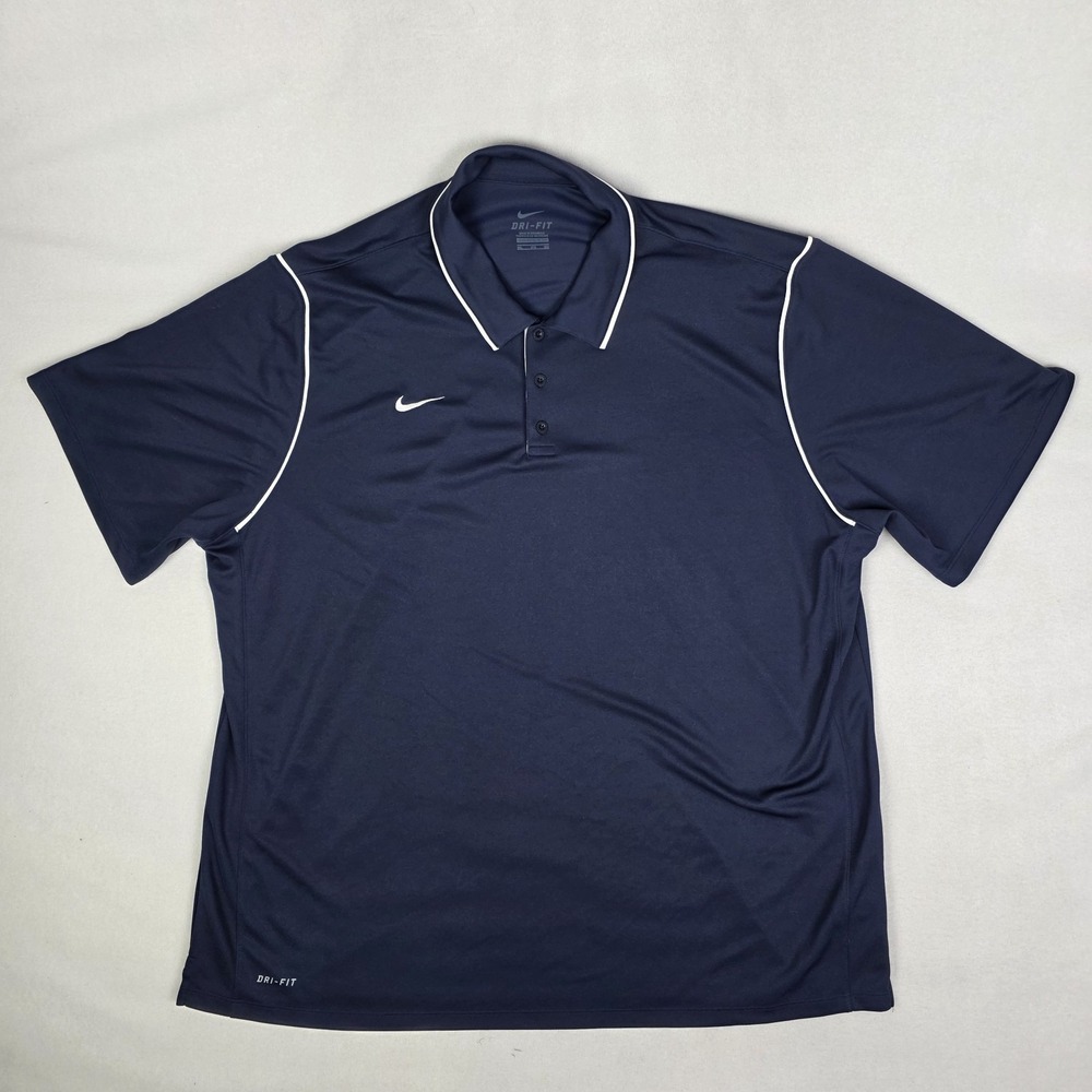 Nike Polo Shirt Mens 3XL Blue Golf Lightweight Dri Fit Athletic Gym Workout
